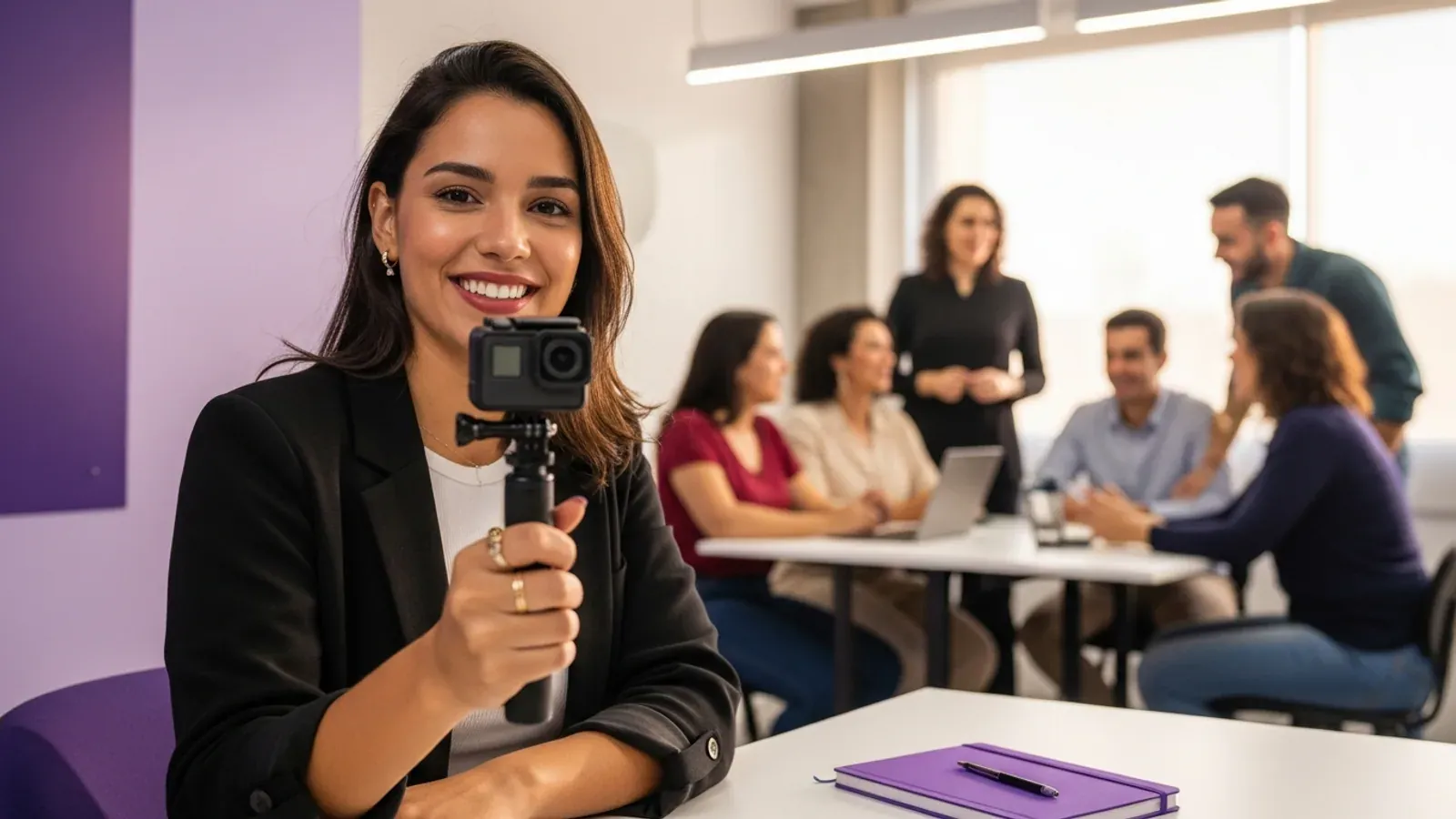 Ilustração editorial para o post: Case GoPro: como UGC virou a estratégia central (de US$ 0 a US$ 1 bi)